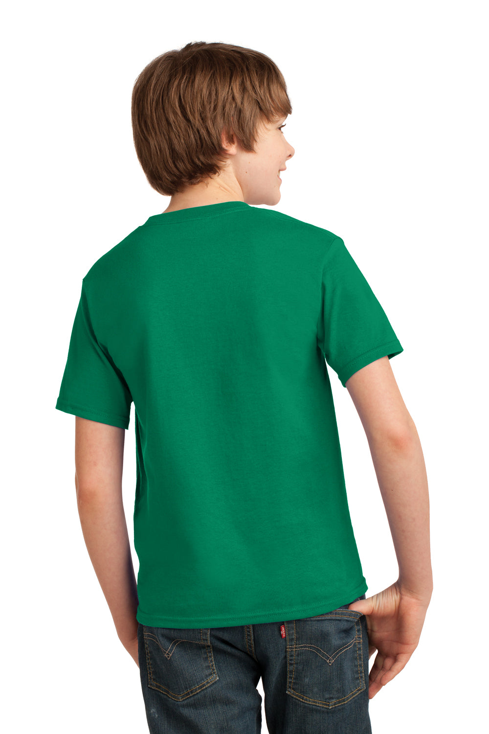 Port & Company PC61Y Youth Essential Short Sleeve Crewneck T-Shirt Kelly Green Back