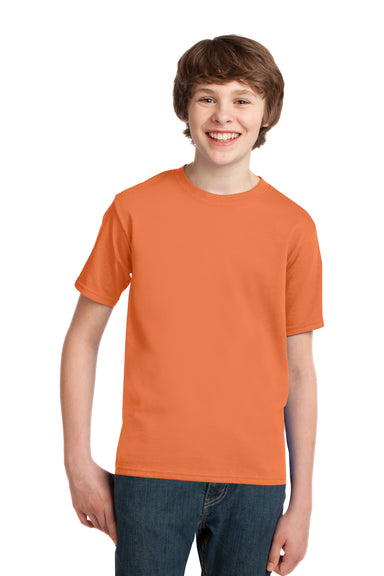 Port & Company PC61Y Youth Essential Short Sleeve Crewneck T-Shirt Orange Sherbet Front