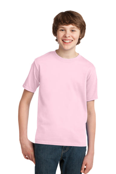 Port & Company PC61Y Youth Essential Short Sleeve Crewneck T-Shirt Pale Pink Front