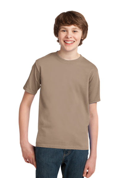 Port & Company PC61Y Youth Essential Short Sleeve Crewneck T-Shirt Sand Brown Front