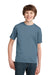 Port & Company PC61Y Youth Essential Short Sleeve Crewneck T-Shirt Stonewashed Blue Front