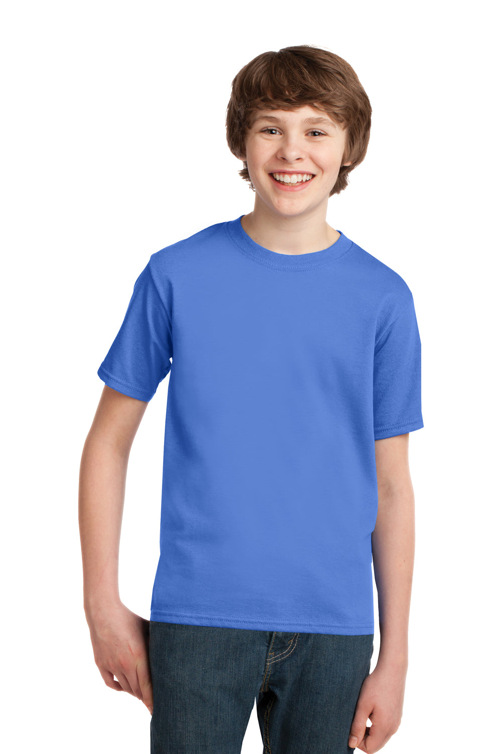 Port & Company PC61Y Youth Essential Short Sleeve Crewneck T-Shirt Ultramarine Blue Front