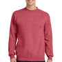 Port & Company Mens Core Pill Resistant Fleece Crewneck Sweatshirt - Heather Red