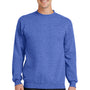 Port & Company Mens Core Fleece Crewneck Sweatshirt - Heather Royal Blue
