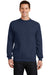 Port & Company PC78 Mens Core Fleece Crewneck Sweatshirt Navy Blue Front