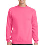 Port & Company Mens Core Fleece Crewneck Sweatshirt - Neon Pink