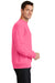 Port & Company PC78 Mens Core Fleece Crewneck Sweatshirt Neon Pink Side