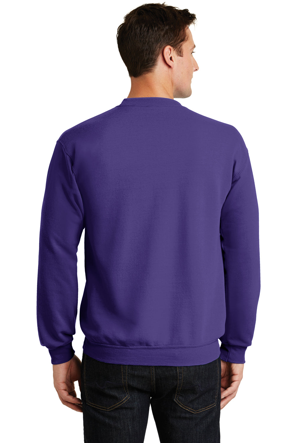 Port & Company PC78 Mens Core Fleece Crewneck Sweatshirt Purple Back