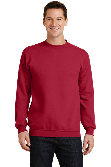 Port & Company PC78 Mens Core Fleece Crewneck Sweatshirt Red Front