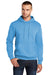 Port & Company PC78H Mens Core Fleece Hooded Sweatshirt Hoodie Aqua Blue Front