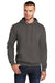 Port & Company PC78H Mens Core Fleece Hooded Sweatshirt Hoodie Charcoal Grey Front