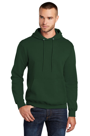 Port & Company PC78H Mens Core Fleece Hooded Sweatshirt Hoodie Dark Green Front