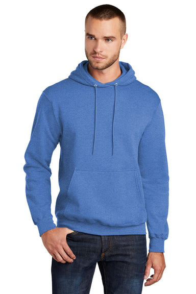 Port & Company PC78H Mens Core Fleece Hooded Sweatshirt Hoodie Heather Royal Blue Front