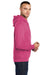 Port & Company PC78H Mens Core Fleece Hooded Sweatshirt Hoodie Heather Sangria Pink Side