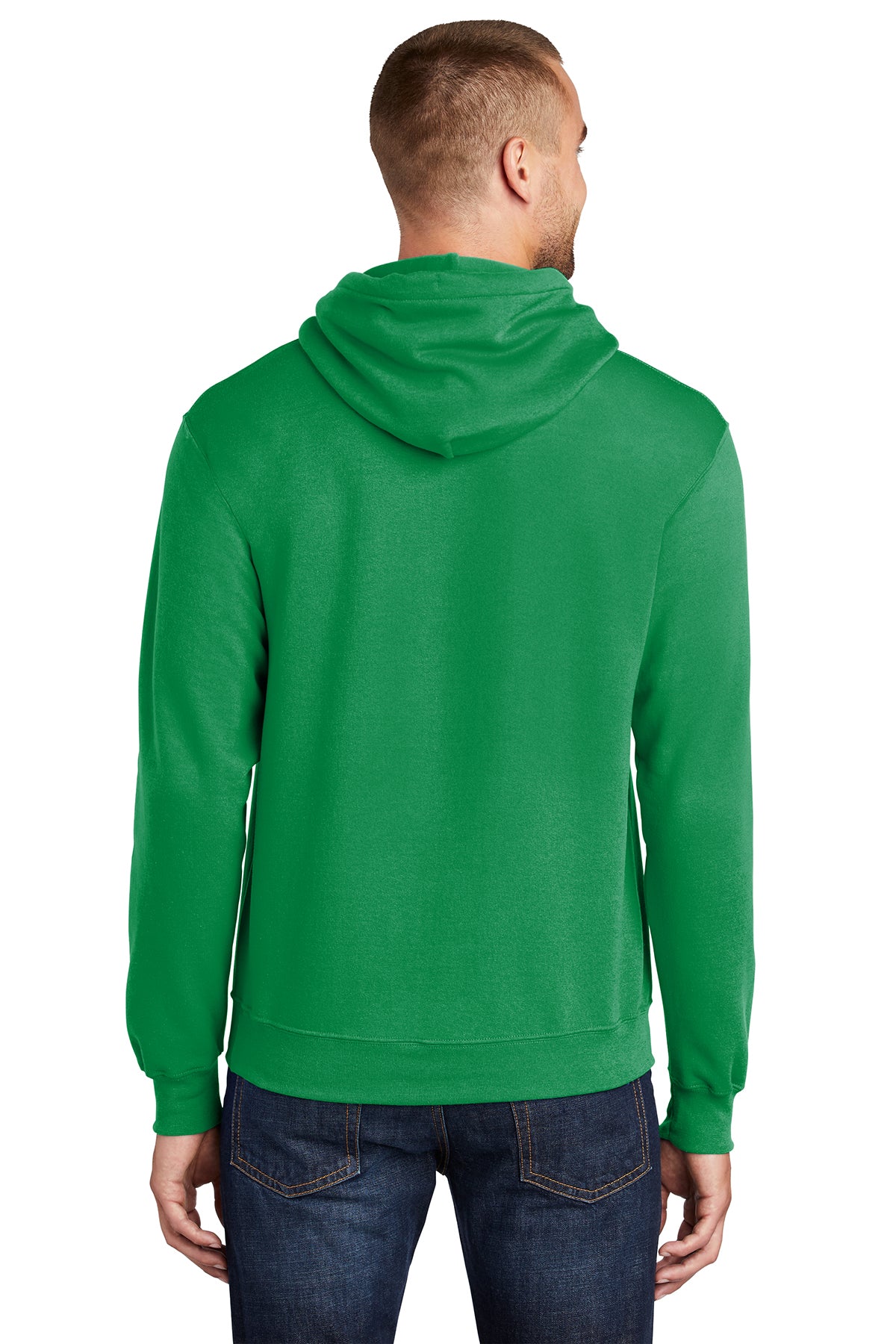 Port & Company PC78H Mens Core Fleece Hooded Sweatshirt Hoodie Kelly Green Back