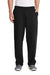 Port & Company PC78P Mens Core Fleece Open Bottom Sweatpants w/ Pockets Black Front
