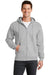 Port & Company PC78ZH Mens Core Fleece Full Zip Hooded Sweatshirt Hoodie Ash Grey Front