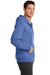 Port & Company PC78ZH Mens Core Fleece Full Zip Hooded Sweatshirt Hoodie Carolina Blue Side