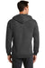 Port & Company PC78ZH Mens Core Fleece Full Zip Hooded Sweatshirt Hoodie Heather Dark Grey Back