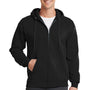 Port & Company Mens Core Pill Resistant Fleece Full Zip Hooded Sweatshirt Hoodie - Jet Black
