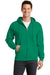 Port & Company PC78ZH Mens Core Fleece Full Zip Hooded Sweatshirt Hoodie Kelly Green Front