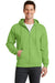 Port & Company PC78ZH Mens Core Fleece Full Zip Hooded Sweatshirt Hoodie Lime Green Front