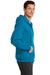 Port & Company PC78ZH Mens Core Fleece Full Zip Hooded Sweatshirt Hoodie Neon Blue Side
