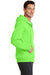 Port & Company PC78ZH Mens Core Fleece Full Zip Hooded Sweatshirt Hoodie Neon Green Side