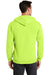 Port & Company PC78ZH Mens Core Fleece Full Zip Hooded Sweatshirt Hoodie Neon Yellow Back