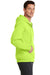 Port & Company PC78ZH Mens Core Fleece Full Zip Hooded Sweatshirt Hoodie Neon Yellow Side