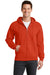 Port & Company PC78ZH Mens Core Fleece Full Zip Hooded Sweatshirt Hoodie Orange Front