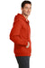 Port & Company PC78ZH Mens Core Fleece Full Zip Hooded Sweatshirt Hoodie Orange Side
