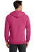 Port & Company PC78ZH Mens Core Fleece Full Zip Hooded Sweatshirt Hoodie Sangria Pink Back