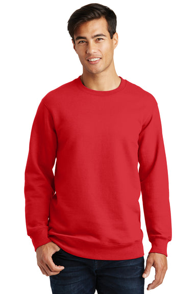 Port & Company PC850 Mens Fan Favorite Fleece Crewneck Sweatshirt Red Front