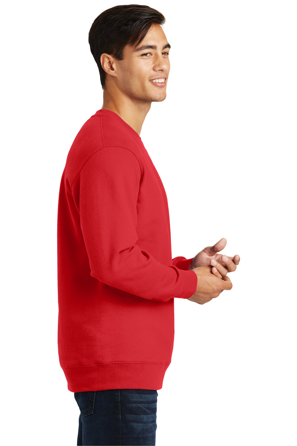 Port & Company PC850 Mens Fan Favorite Fleece Crewneck Sweatshirt Red Side