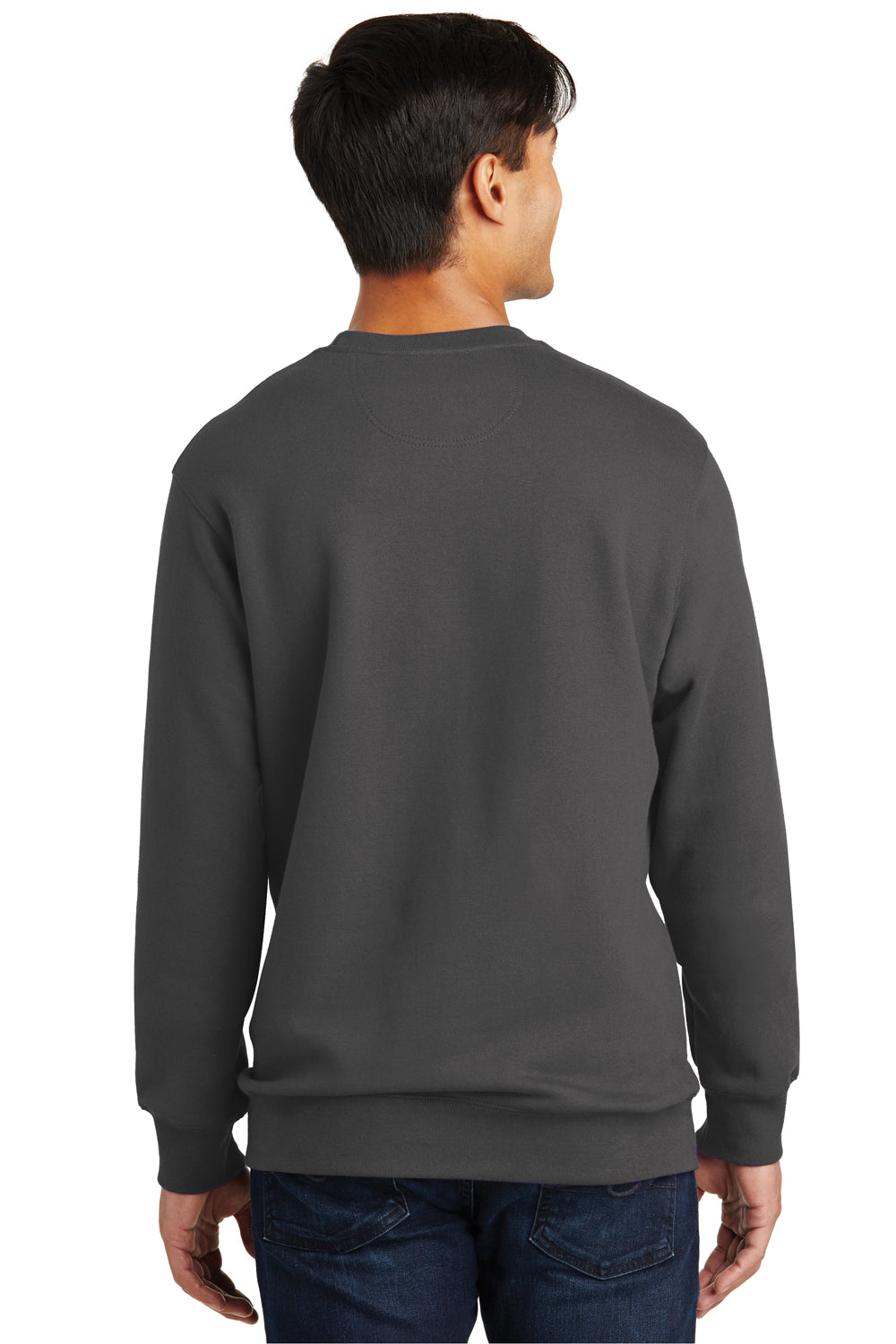 Port & Company PC850 Mens Fan Favorite Fleece Crewneck Sweatshirt Charcoal Grey Back