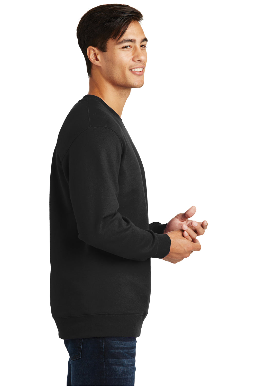 Port & Company PC850 Mens Fan Favorite Fleece Crewneck Sweatshirt Black Side
