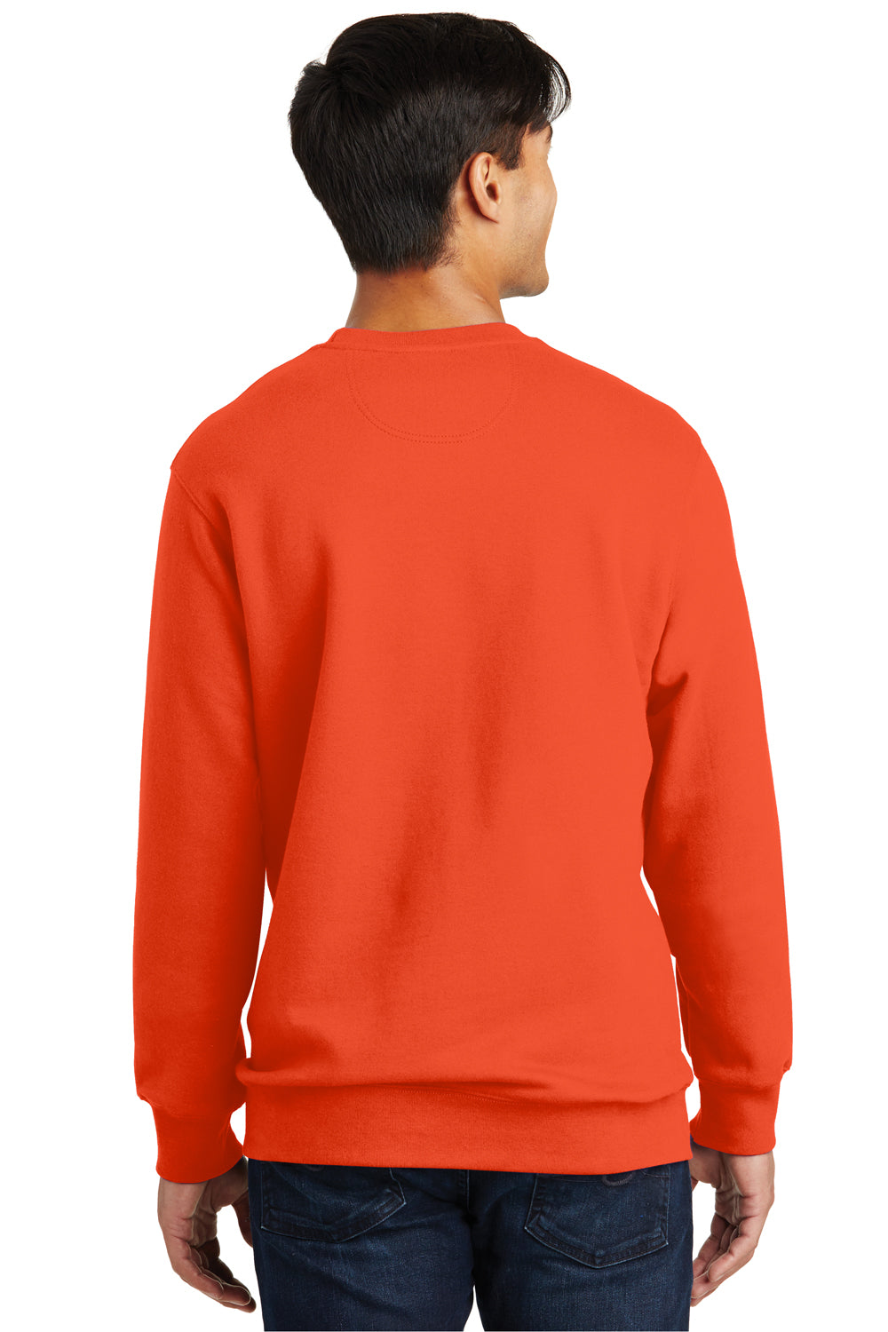 Port & Company PC850 Mens Fan Favorite Fleece Crewneck Sweatshirt Orange Back