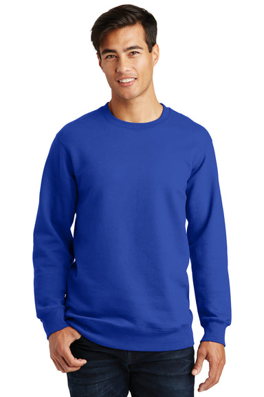 Port & Company PC850 Mens Fan Favorite Fleece Crewneck Sweatshirt Royal Blue Front