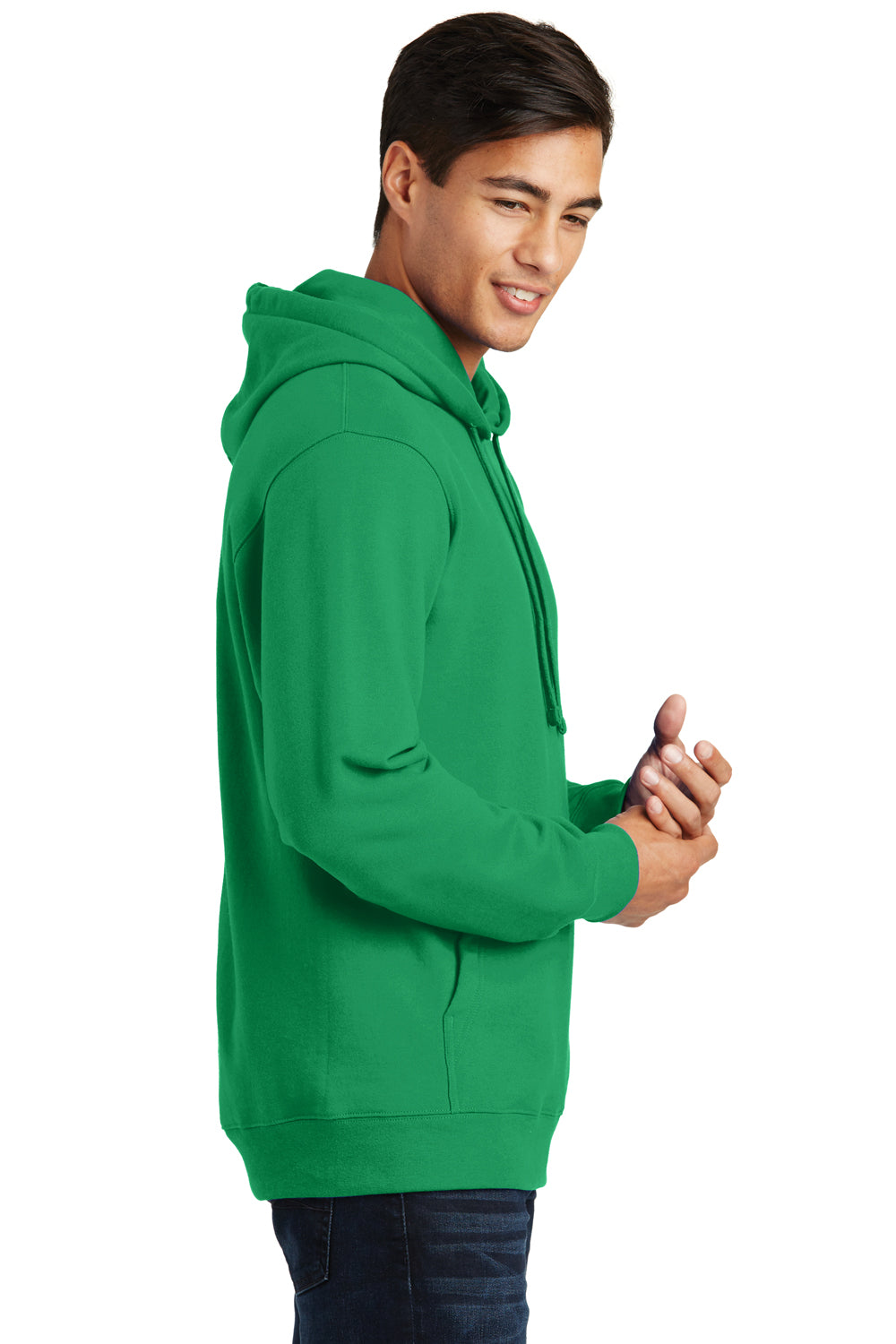 Port & Company PC850H Mens Fan Favorite Fleece Hooded Sweatshirt Hoodie Kelly Green Side