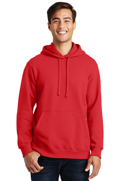Port & Company PC850H Mens Fan Favorite Fleece Hooded Sweatshirt Hoodie Red Front