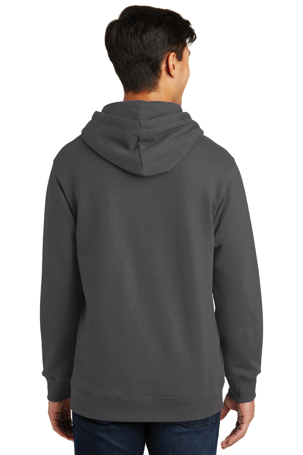 Port & Company PC850H Mens Fan Favorite Fleece Hooded Sweatshirt Hoodie Charcoal Grey Back