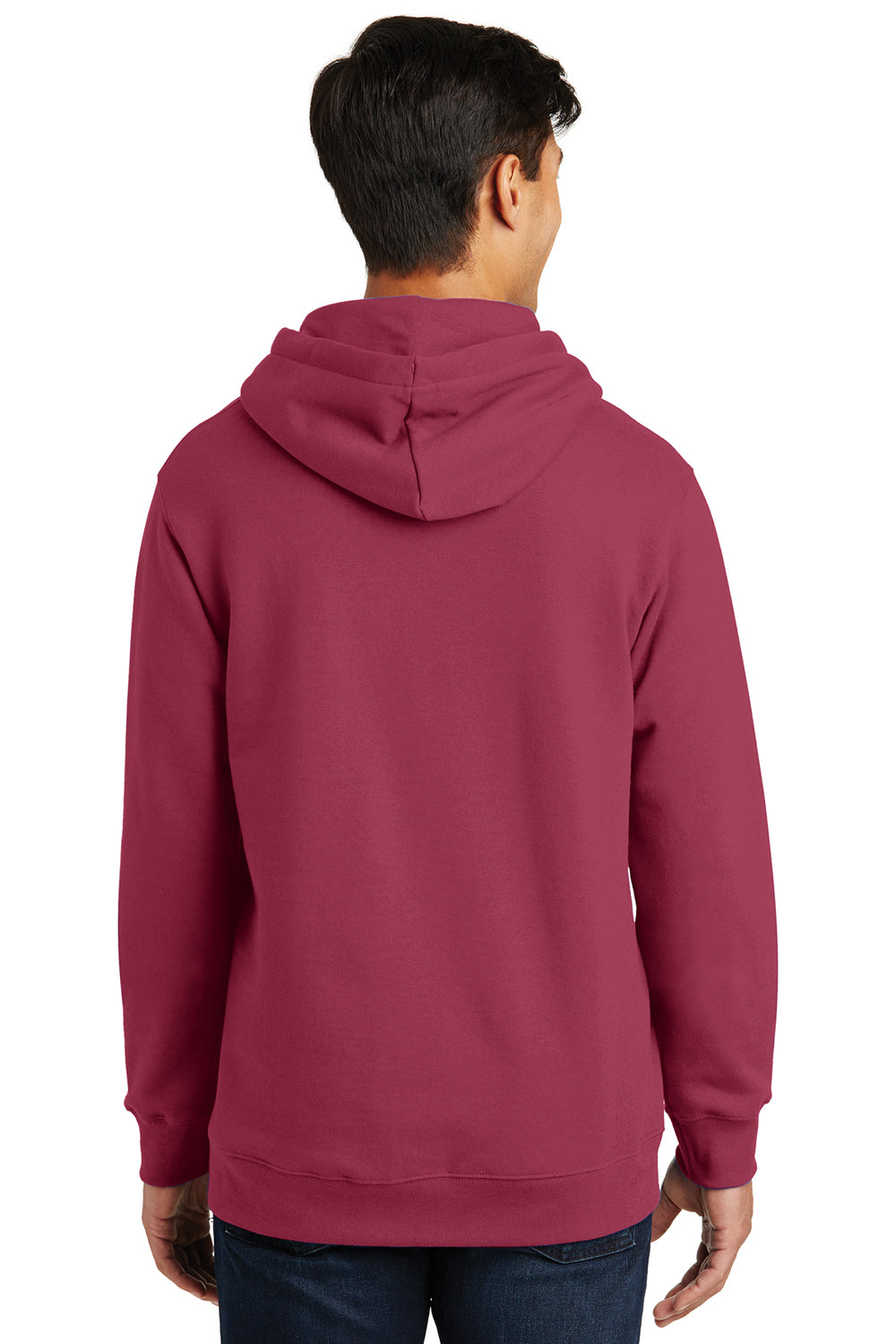 Port & Company PC850H Mens Fan Favorite Fleece Hooded Sweatshirt Hoodie Garnet Red Back
