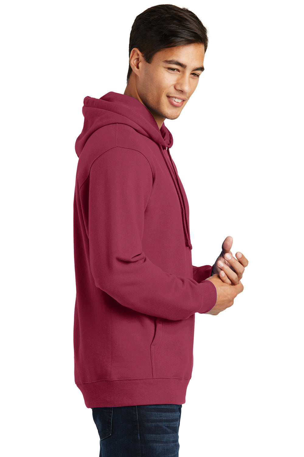 Port & Company PC850H Mens Fan Favorite Fleece Hooded Sweatshirt Hoodie Garnet Red Side