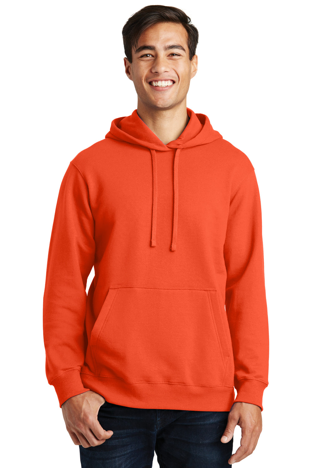Port & Company PC850H Mens Fan Favorite Fleece Hooded Sweatshirt Hoodie Orange Front