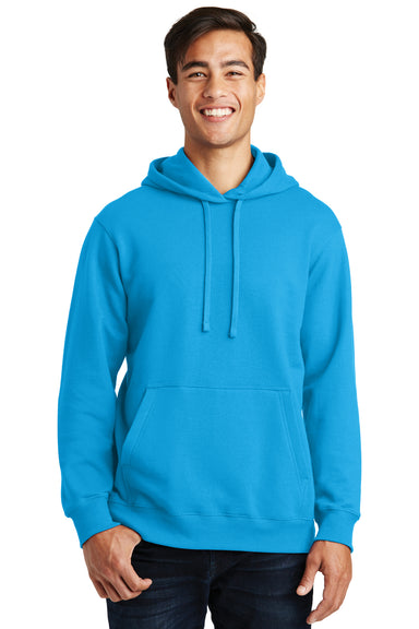 Port & Company PC850H Mens Fan Favorite Fleece Hooded Sweatshirt Hoodie Sapphire Blue Front