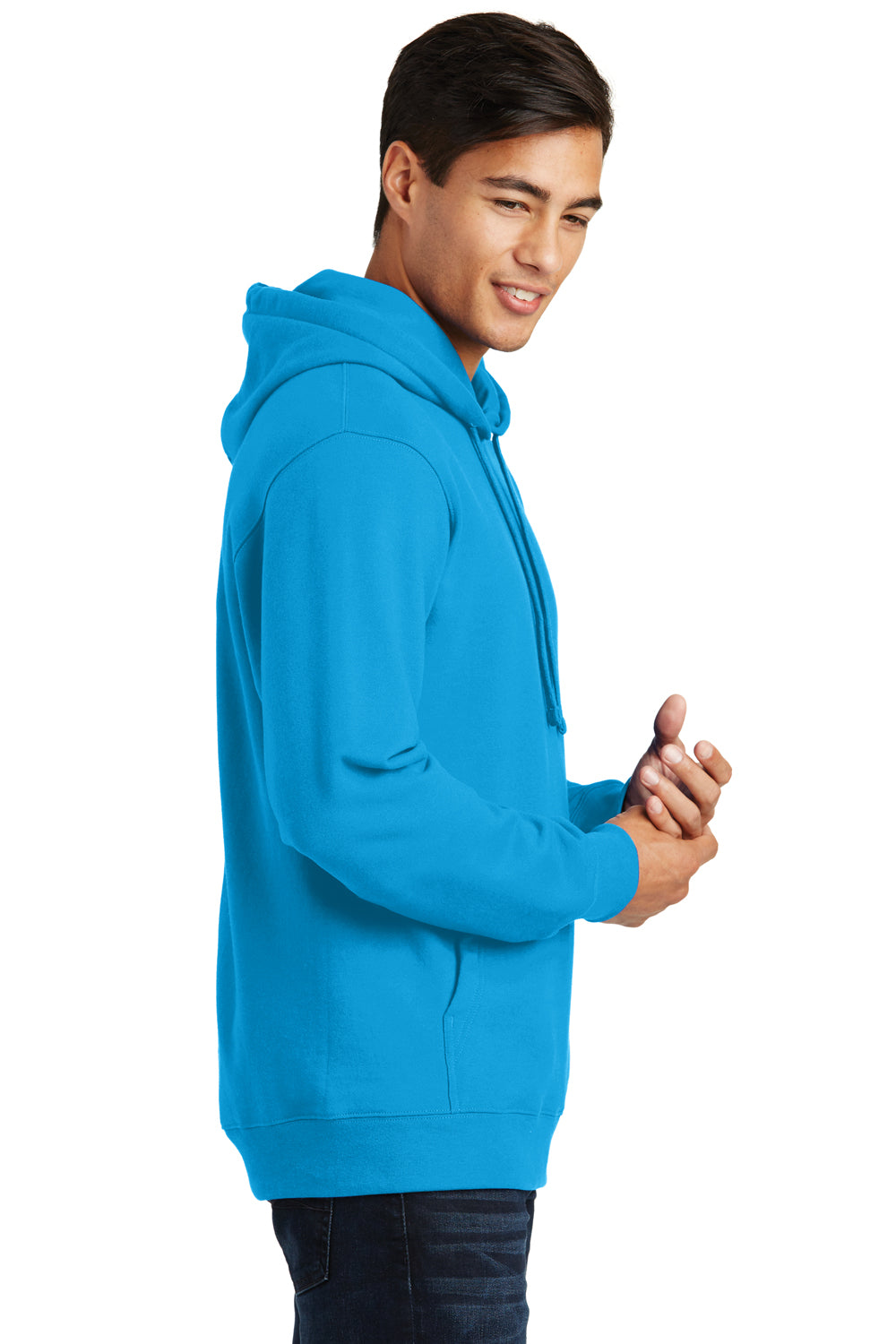 Port & Company PC850H Mens Fan Favorite Fleece Hooded Sweatshirt Hoodie Sapphire Blue Side