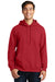 Port & Company PC850H Mens Fan Favorite Fleece Hooded Sweatshirt Hoodie Cardinal Red Front