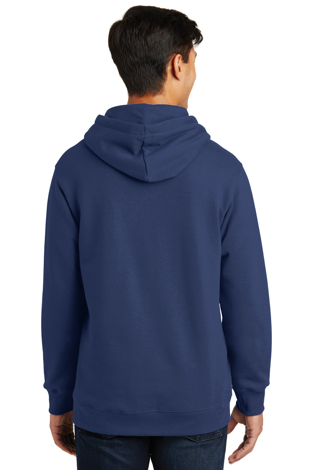 Port & Company PC850H Mens Fan Favorite Fleece Hooded Sweatshirt Hoodie Navy Blue Back