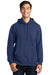 Port & Company PC850H Mens Fan Favorite Fleece Hooded Sweatshirt Hoodie Navy Blue Front